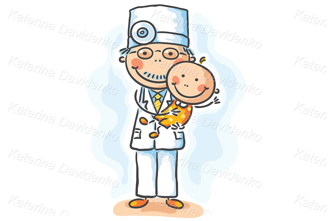 Doctor holding a baby