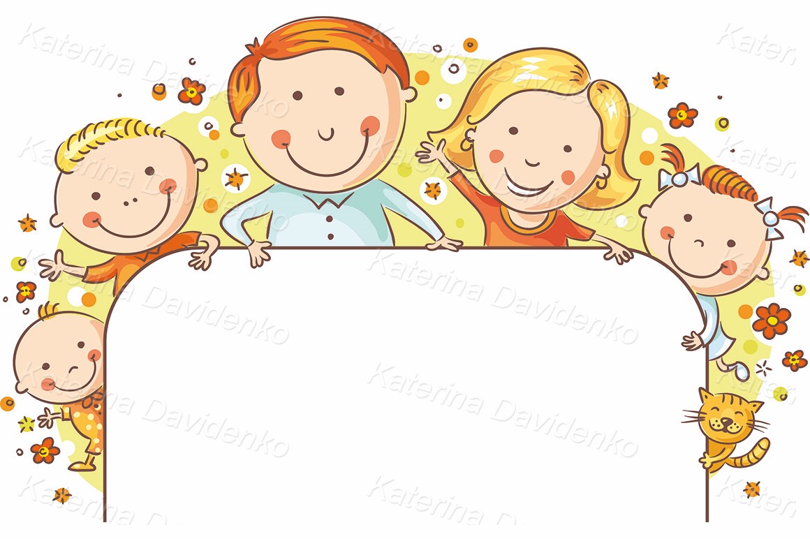 Cartoon family frame