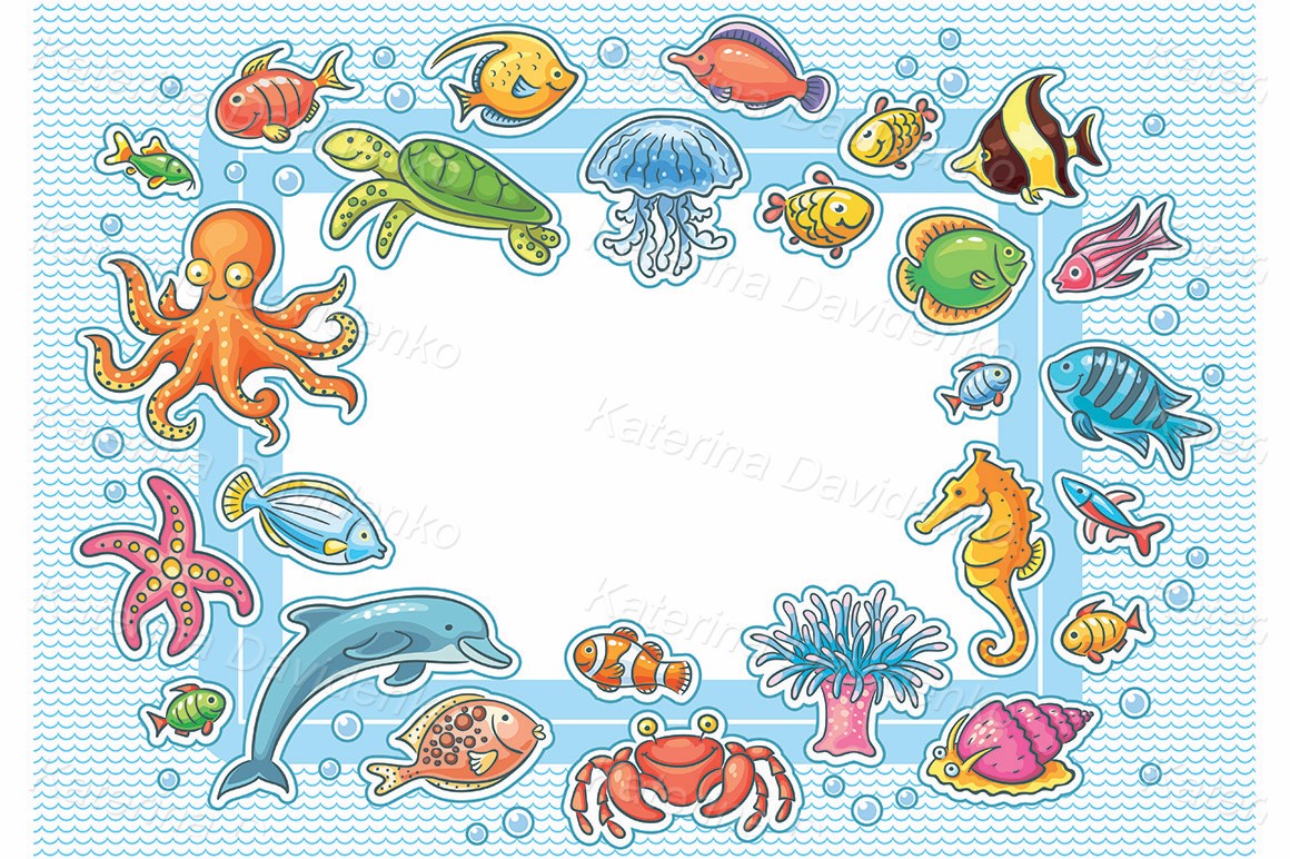 Frame with sea animals