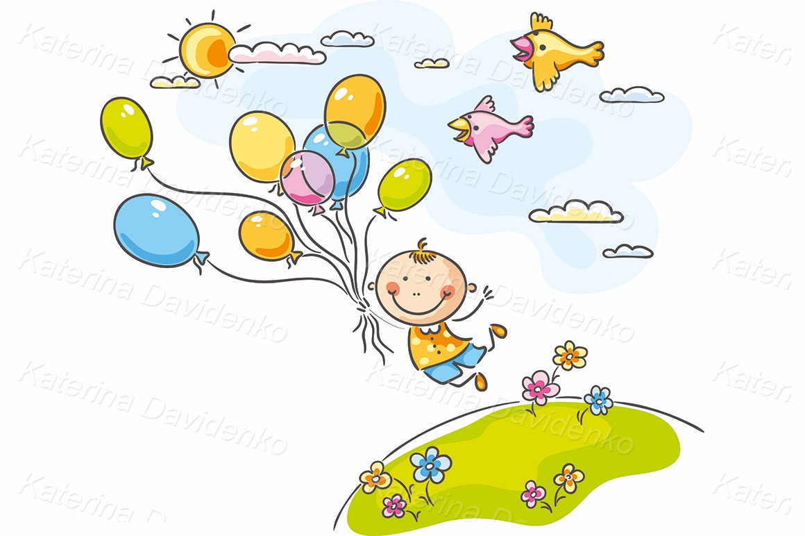 Flying with the balloons