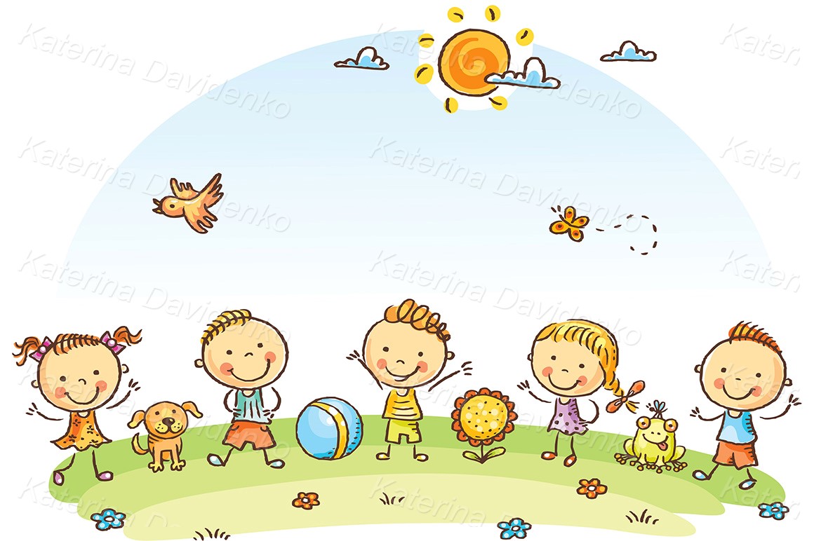 Cartoon children outdoors images