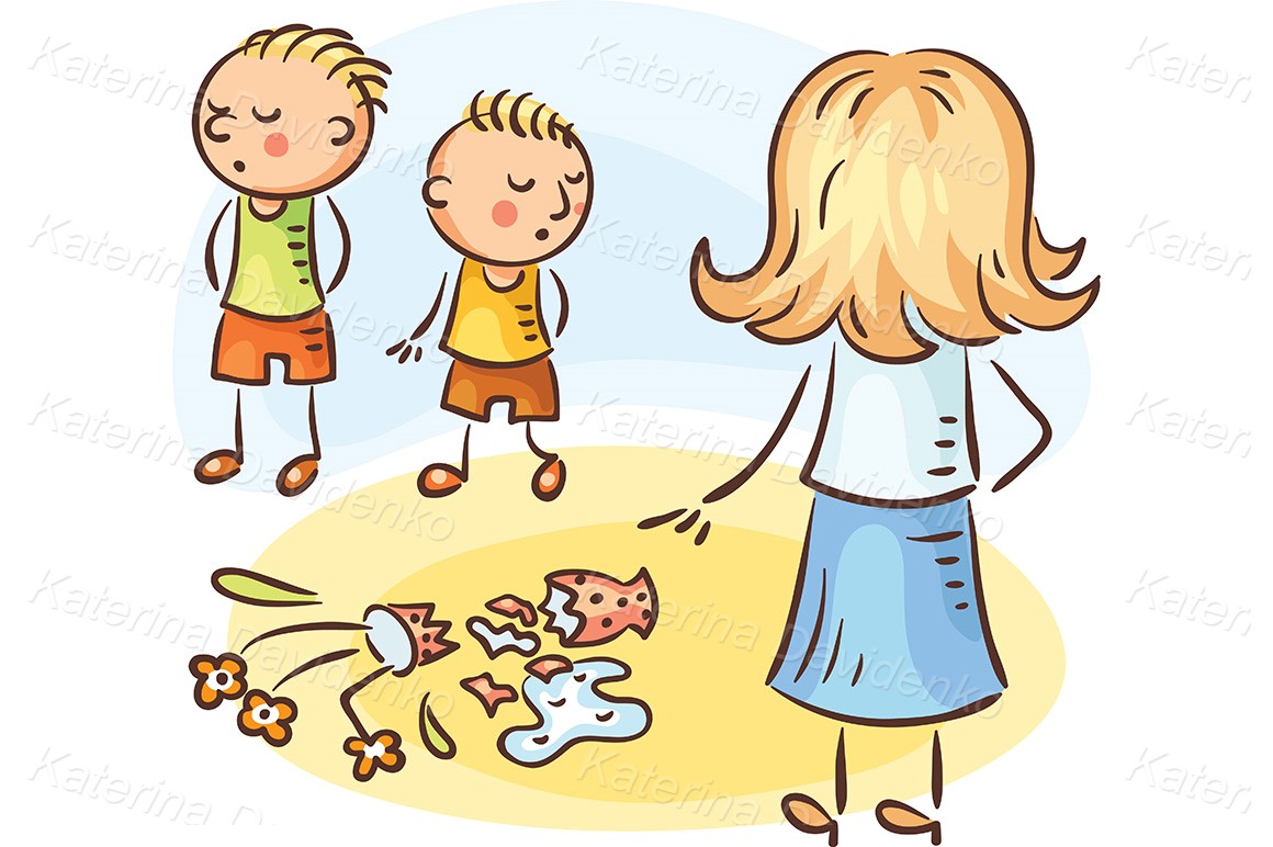 Family life clipart, parent and kids