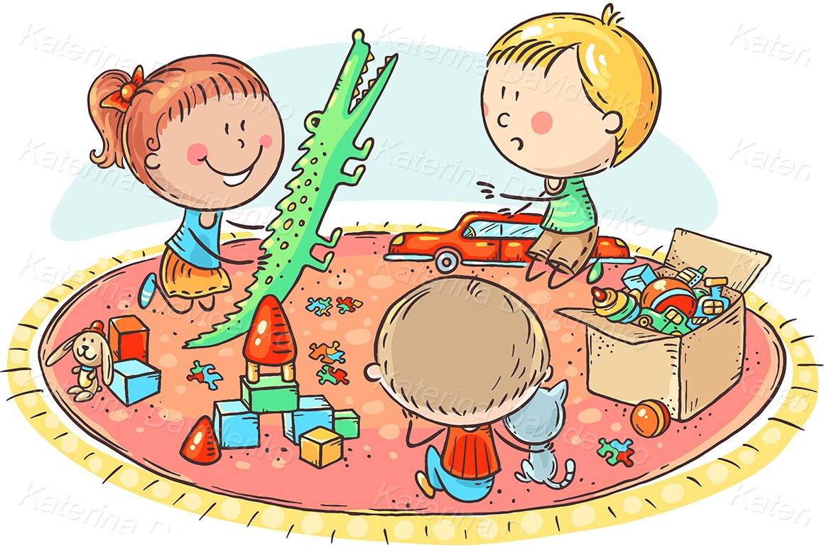 Kids playing clipart