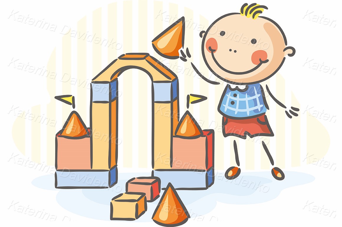 Child playing clipart