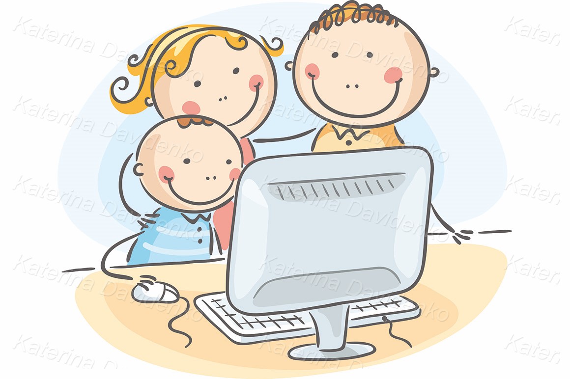 Family at the computer