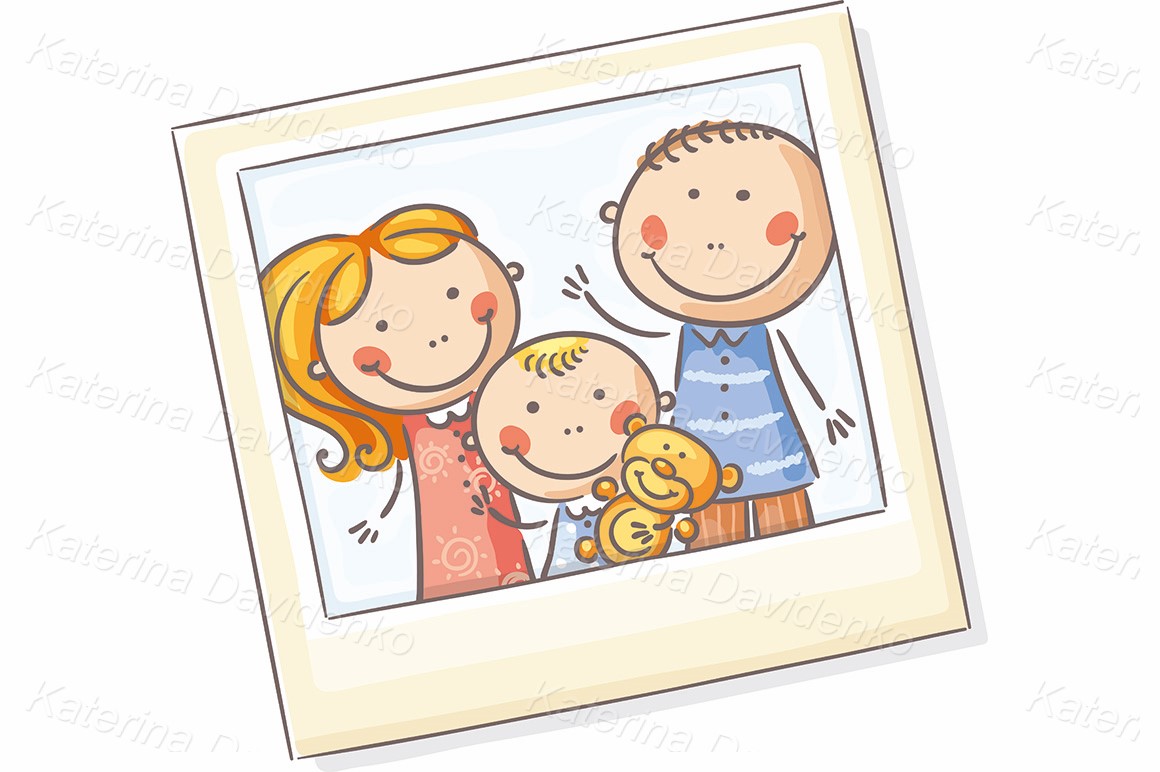 Family photo, vector illustration