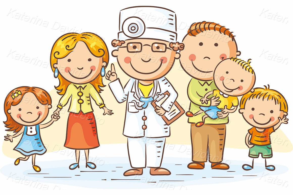 Medical clipart image Cartoon family doctor