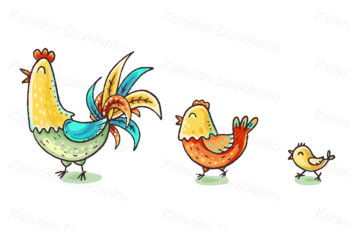 Cartoon chicken drawing png svg pdf