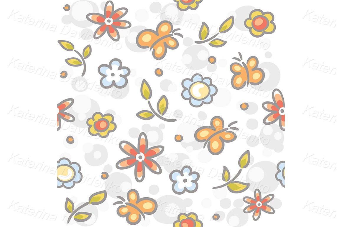 Seamless hand drawn flower pattern, vector illustration svg pdf png