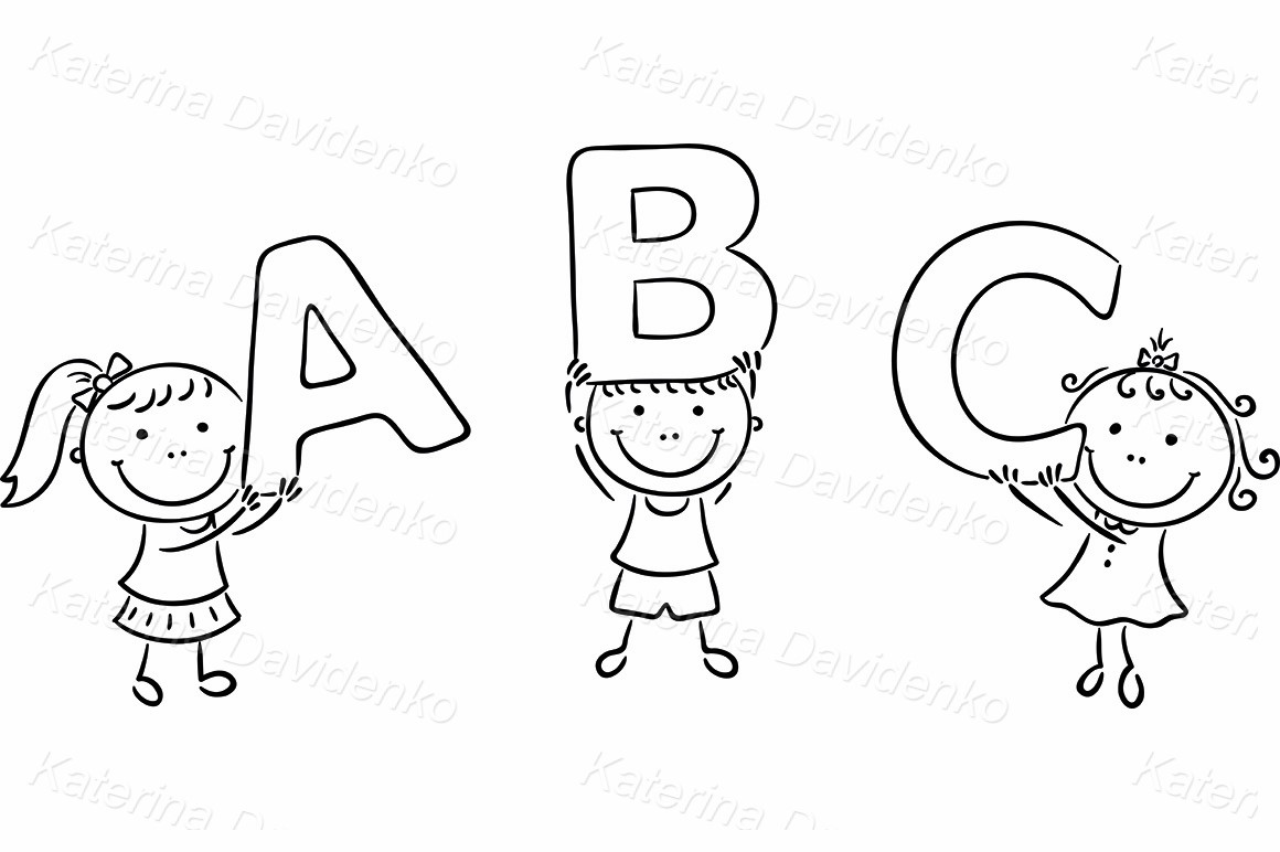 Kids holding ABC letters