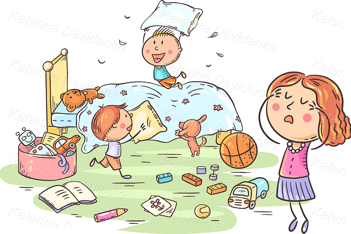 Pillow Fight Clipart